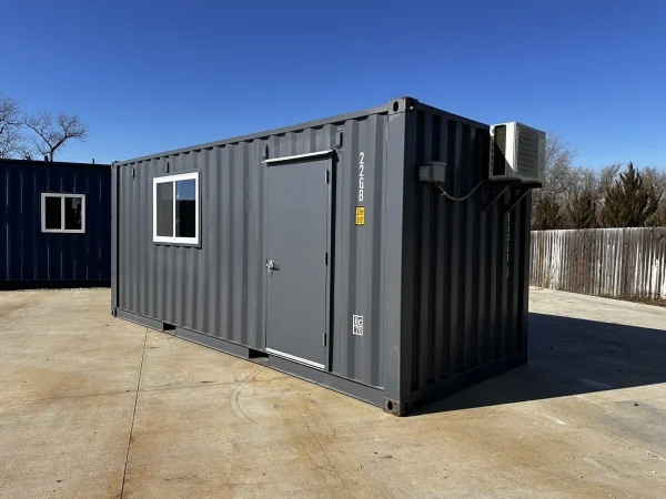 20-ft-20-Slate-Gray-Shiplap-120V-Shipping-Container-Office-Minisplit1-1 20ft 20’ Slate Gray Shiplap 120V Shipping Container Office Mini Split
