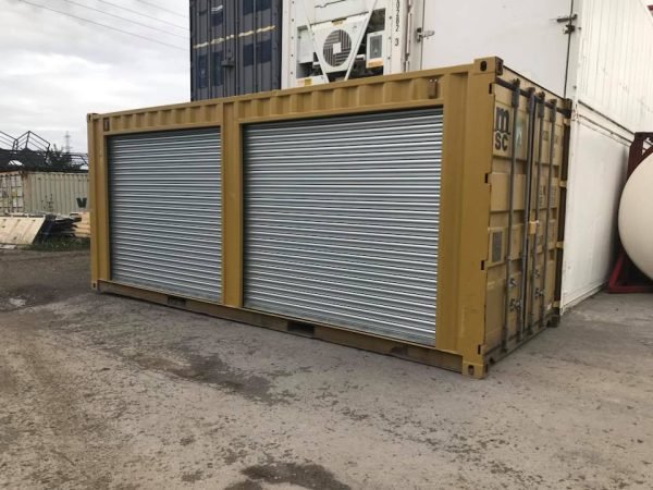 40273643_2030194867074485_7848831976415952896_n Yellow 20ft Used Container – Dual Side Roll-Up Doors