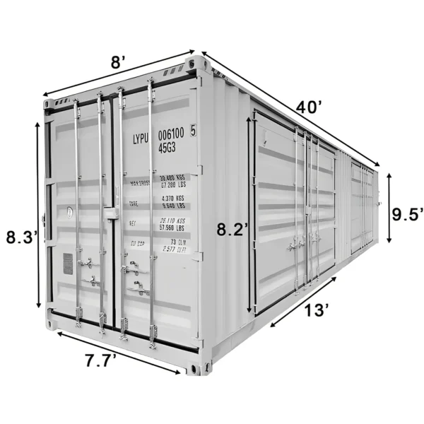 40ft High Cube Storage Container with 2 Side Doors